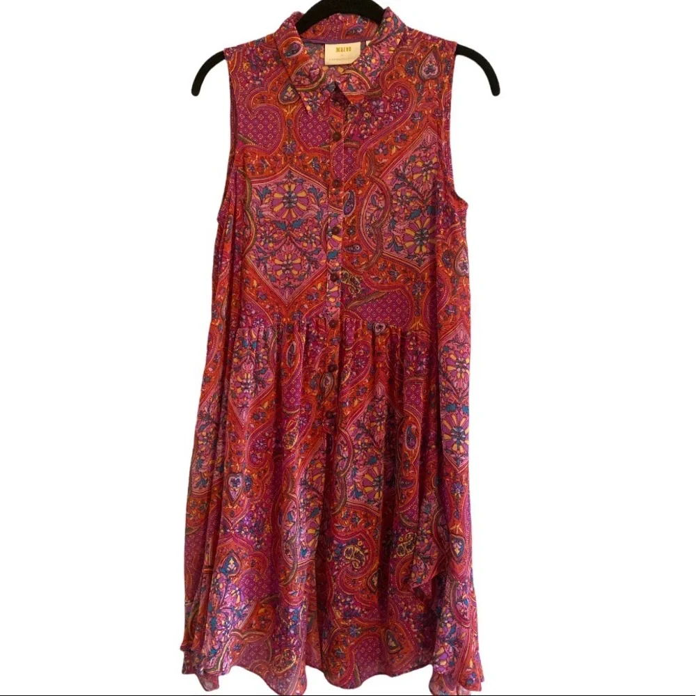 Anthropologie Maeve Sheer Paisley Button Down Tunic